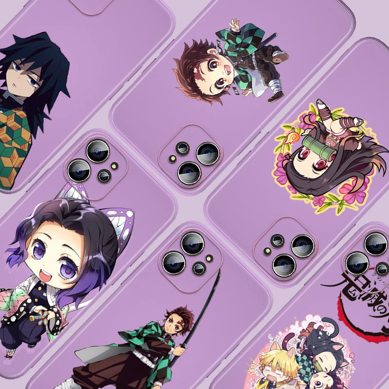 

Demon Slayer Kimetsu No Yaiba Liquid Silicone Soft Cover For Apple IPhone 13 12 Mini 11 Pro XS MAX XR X 8 7 6 SE Plus Phone Case