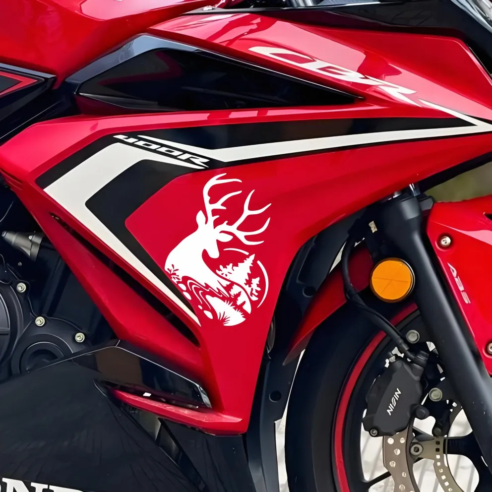 Водонепроницаемая виниловая наклейка с изображением оленя и леса, модная, в деревенском стиле, для охоты на открытом воздухе, на заказ, для грузовиков, внедорожников, автодомов, окон # 671 (art.: 3920dca28ef88) - 3920dca28ef88