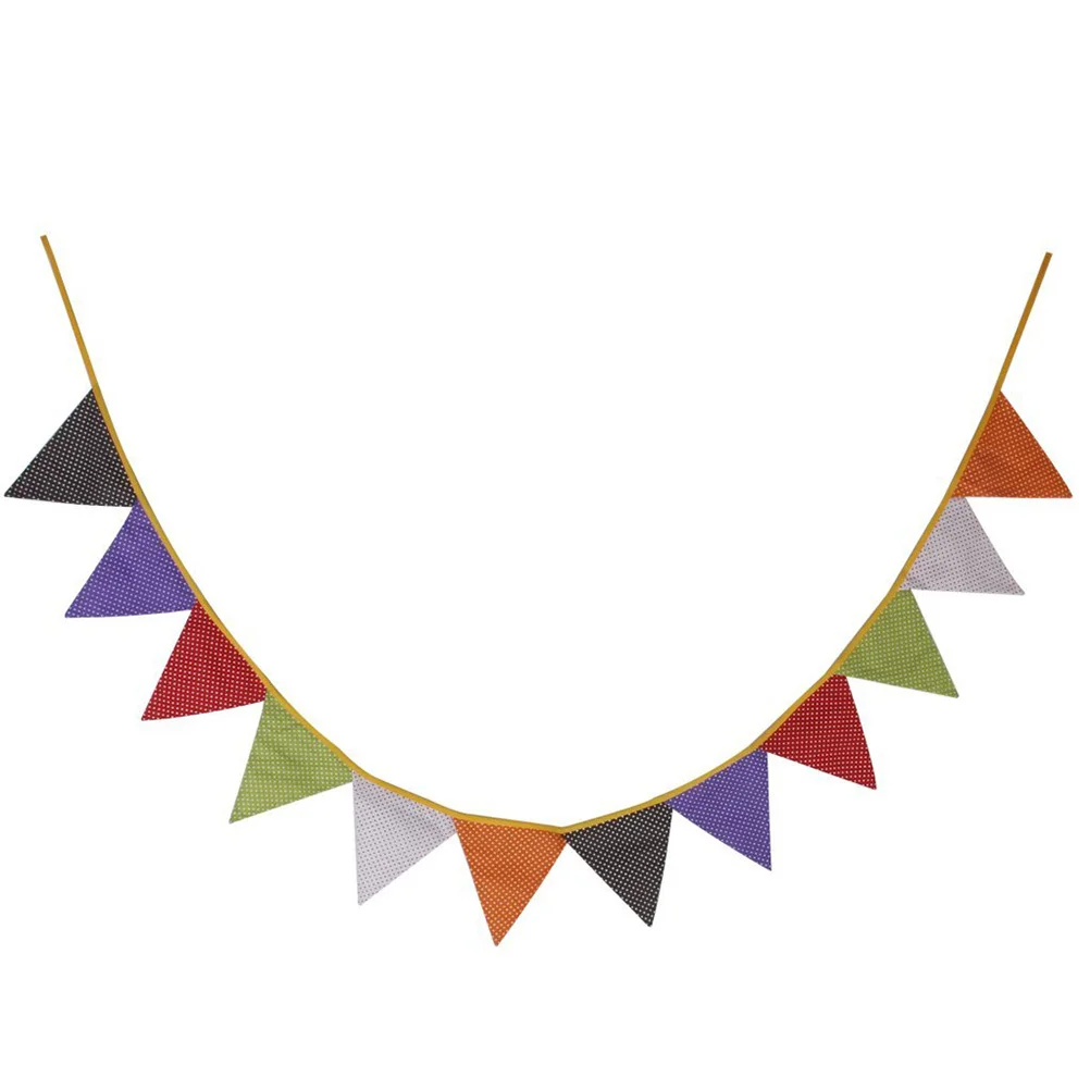 

Banner Flag Triangle Bunting Pennant Cloth Decorative Wedding Celebration Vintage Hanging Graduation Julyfourth Fabric Sign