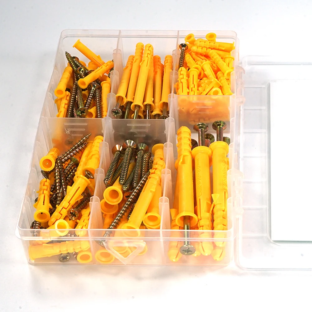 

220pcs Storage Box High Hardness Screw Wall Plug Set Heavy Duty Expansion Pipe Masonry Brick Self Tapping Fixing Photo Frame