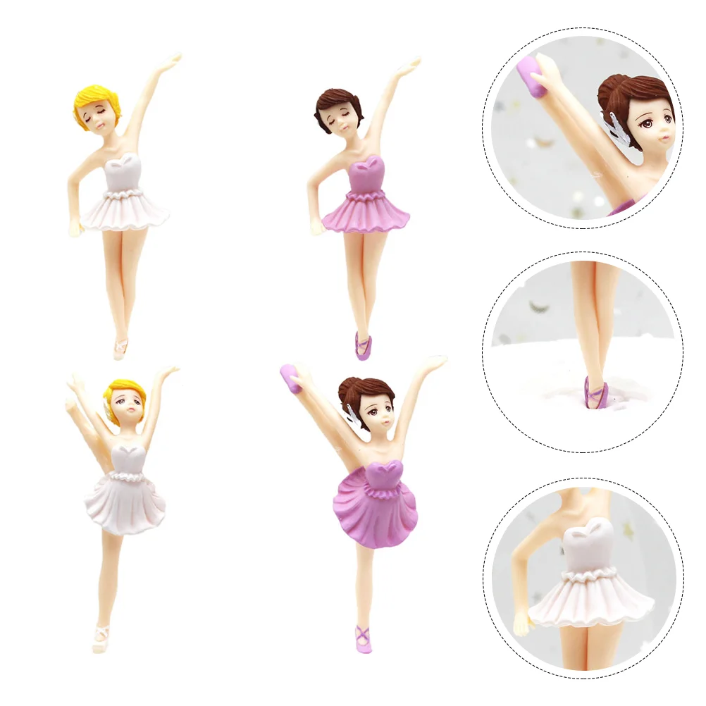 

Ballet Cake Girl Figurine Figurines Dancer Birthday Decorations Cupcake Toppers Statue Girls Ornament Decorsilhouette Topper