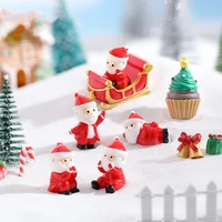 figurines miniature christmas decoration santa claus micro landscape small resin ornaments for home decor desk diy accessories