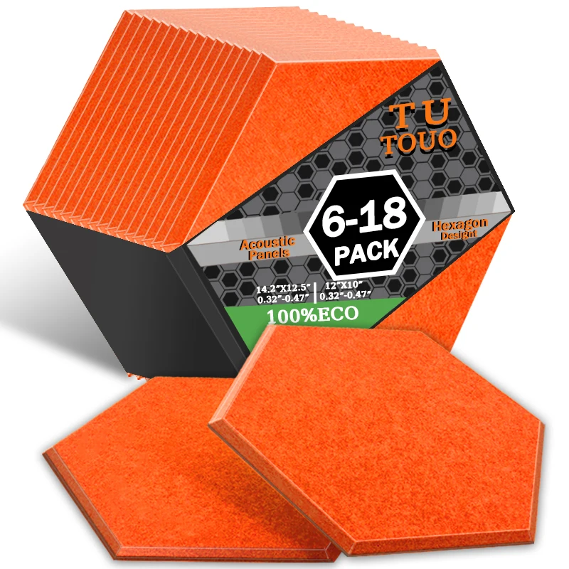 Акустические панели TOUO 6-18 шт. декоративные звукопоглощающие стеновые домашняя