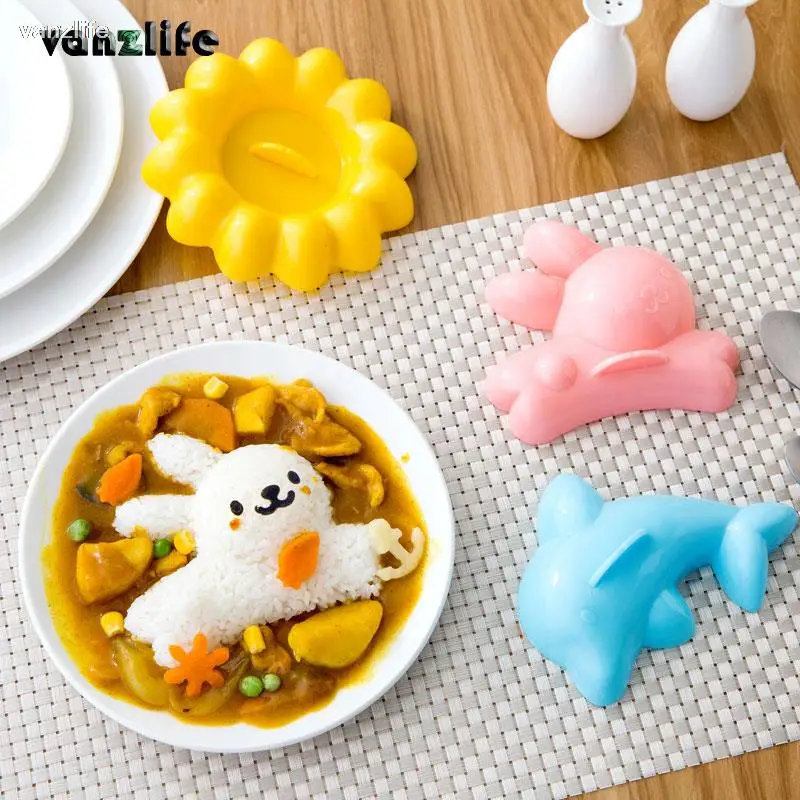 

vanzlife creative cute rabbit dolphins seaweed rice mold DIY vegetarian food sushi bento box accessories mold baby gadgets