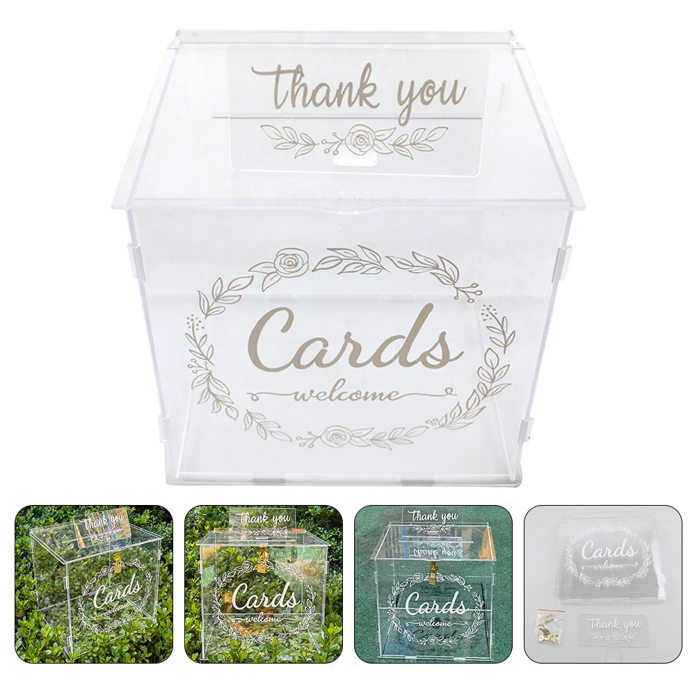 

Wedding Party Reception Cards Box DIY Message Box Acrylic Engagement Party Card Box