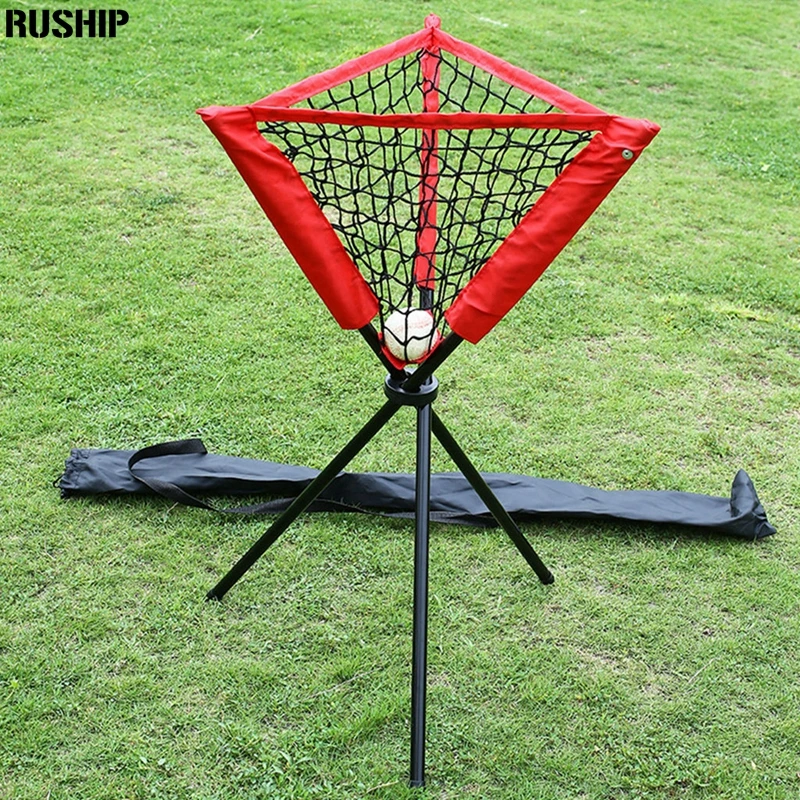 Baseball Softball Practice Nets Portable Ball Caddy Stand for Batting Pitching Training Ball Collecting Net With Carrying Bag