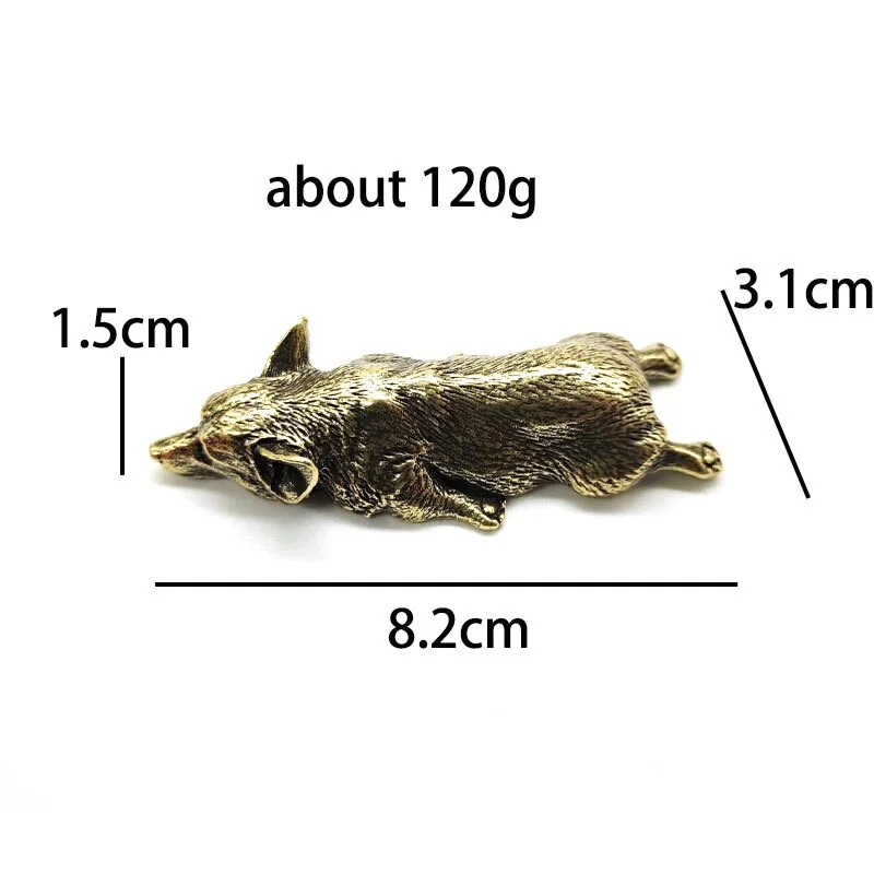 

Миниатюрная фигурка щенка вельш корги из меди