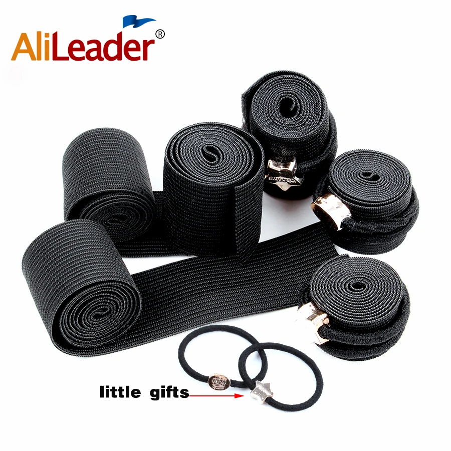 

Alileader Custom Logo Hair Wig Accessories Black Color Wide Elastic Band For Wig/Lace Frontal/Lace Closure Making Wig Nylon Band