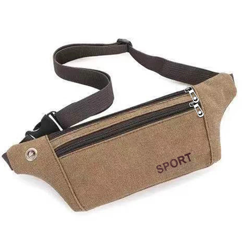 

Canvas Men's Waist Packs Outdoor Sports Mountaineering Bag Fitness Running Chest Bag Ultra-thin Ultra-light Mobile Phone Bag