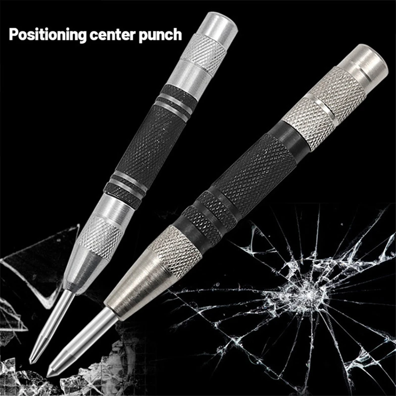 

Silver Black Multi Purpose Automatic Center Punch Locator For Marking Metal Tool
