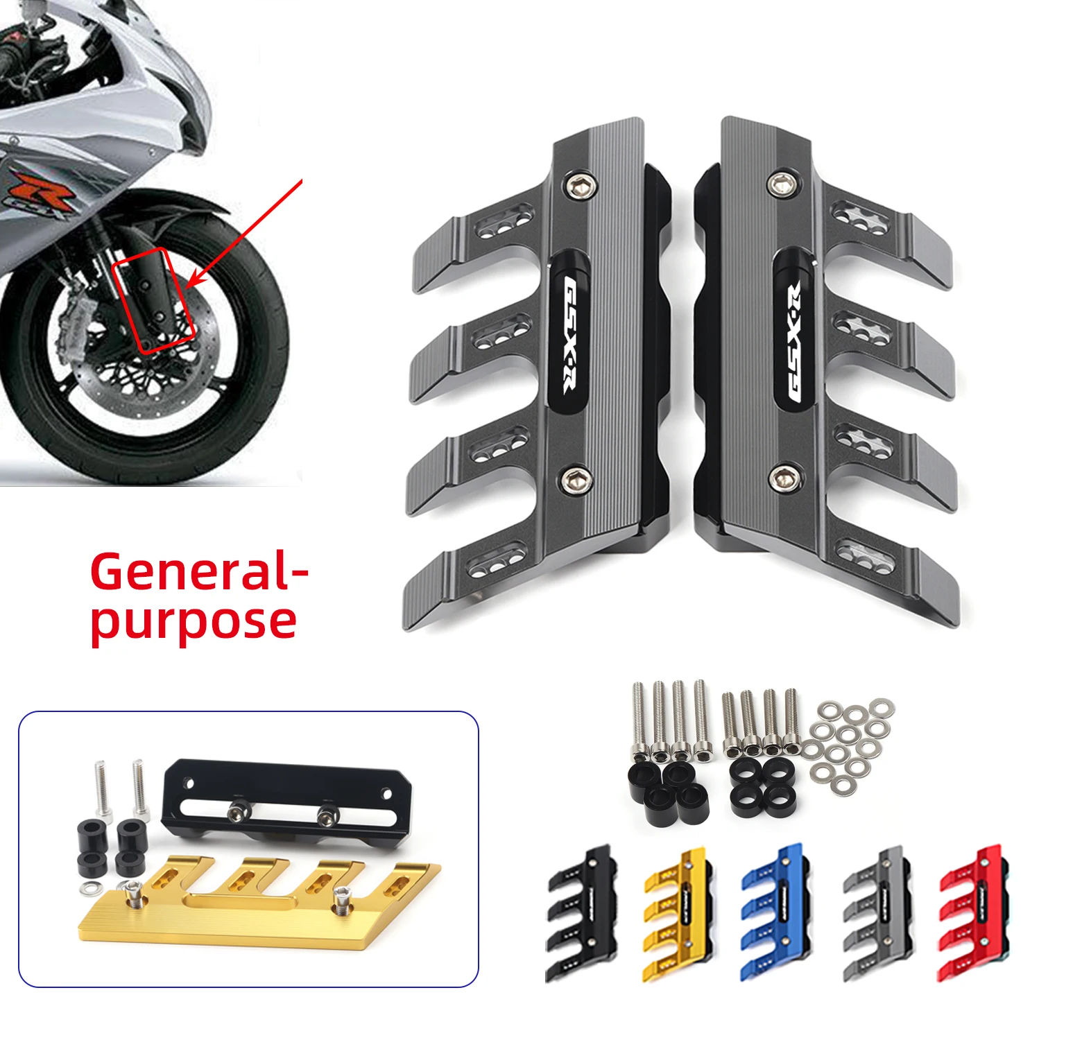 

For SUZUKI GSX600 GSXR600 GSXR1000 Motorcycle Mudguard Front Fork Protector Guard Front Fender Anti-fall Slider Accessories