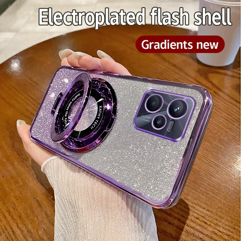 Для Realme Narzo 50A Prime RMX3516 корпус гальванический блестящий чехол из ТПУ для телефона