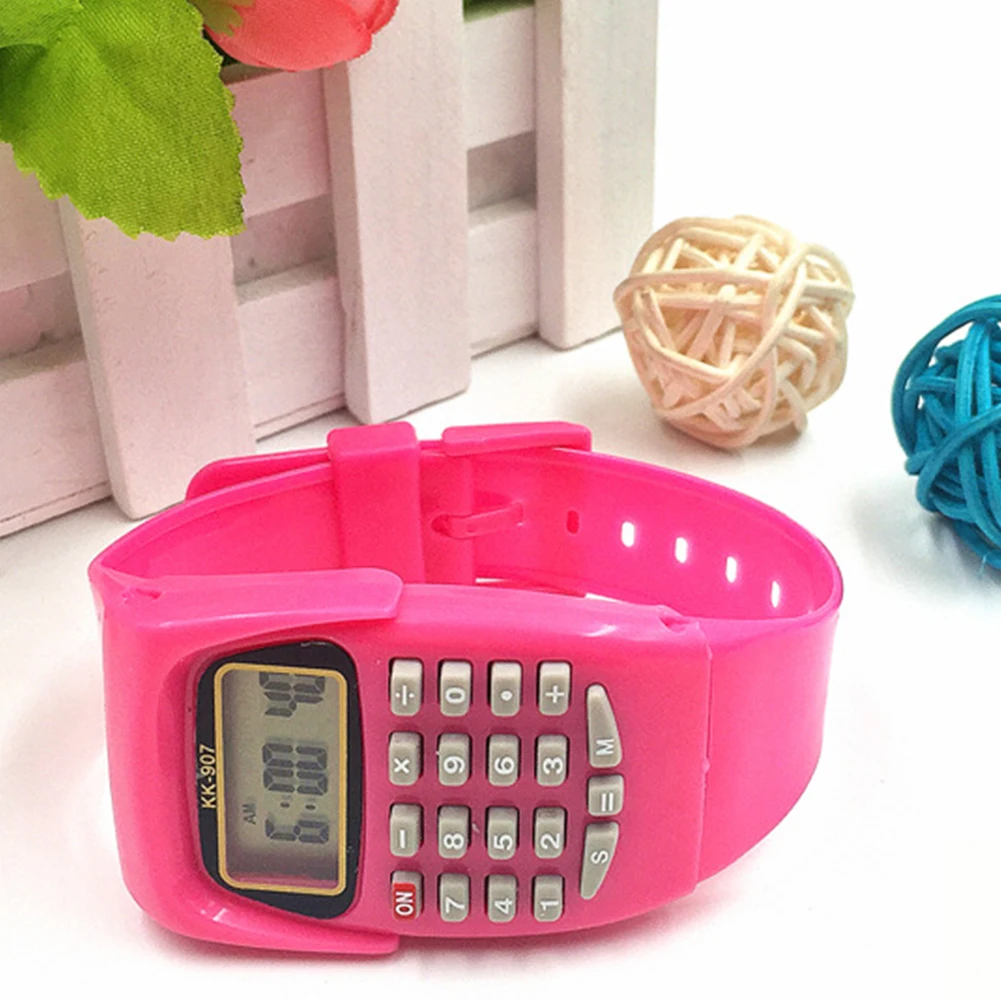 

Practical Exam Oriented Calculator Watch Electronic Mini Fashion Kids Students Multifunctional Portable Wrist Digital Display