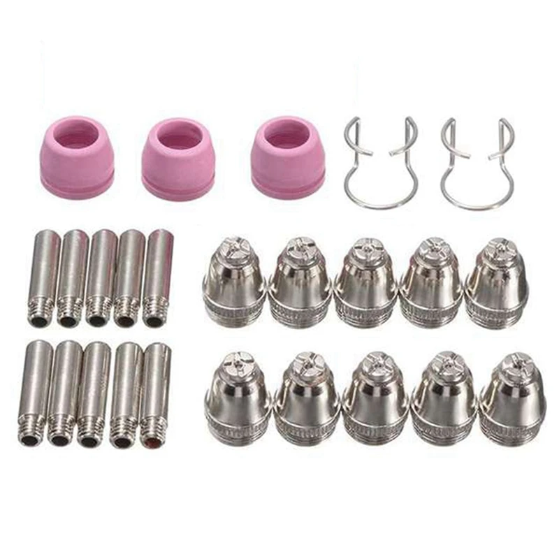 

25Pcs For SG55 AG60 WSD60 Consumables KIT Electrodes Sheild Cups TIPS Spacer Guide Plasma Cutter Welder Torch