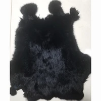 2pcs nature black rabbit fur diy apparel fabric fluffy rabbit leather fur home bedroom car seat decoration sewing accessories