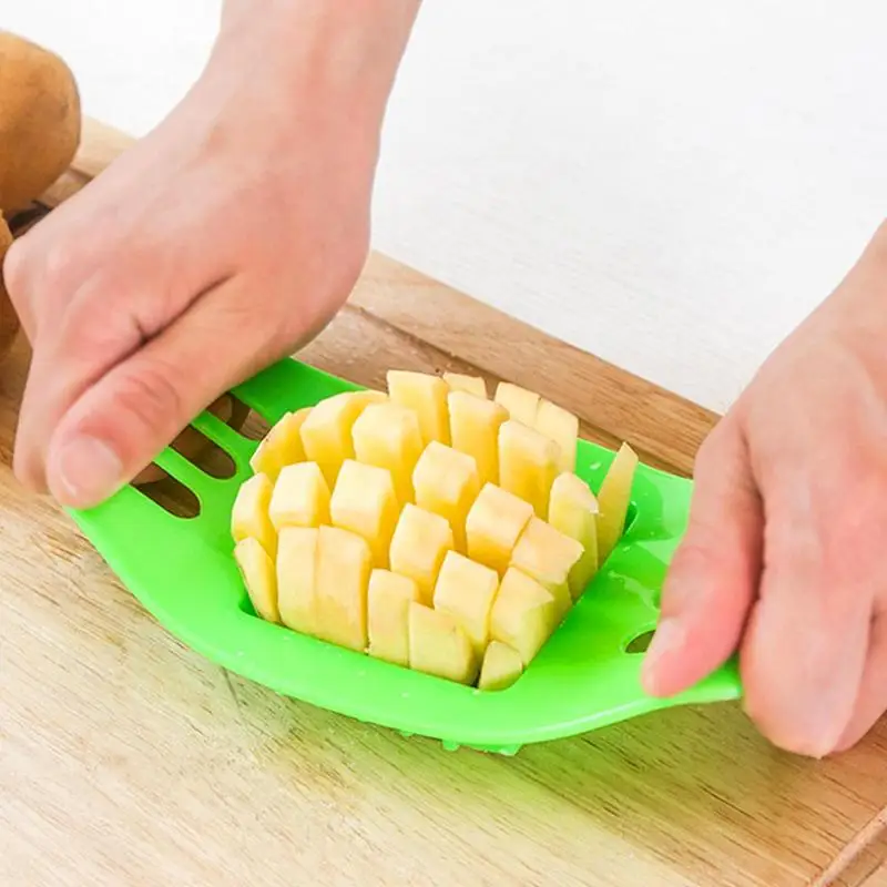 Stainless Steel Potato Chip Slicer Dough Vegetable Fruit Crinkle Slicer Knife Potato Cutter Chopper French Fry Maker