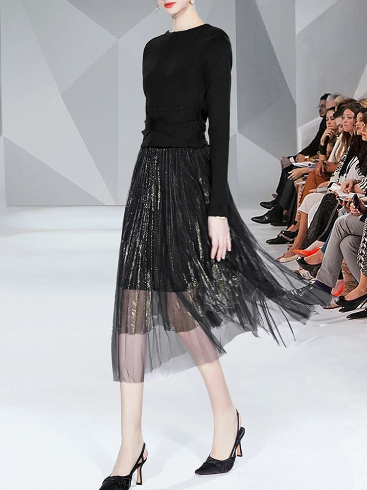 GVUW Повседневный комплект из 2 предметов женские вязаные топы с длинными рукавами