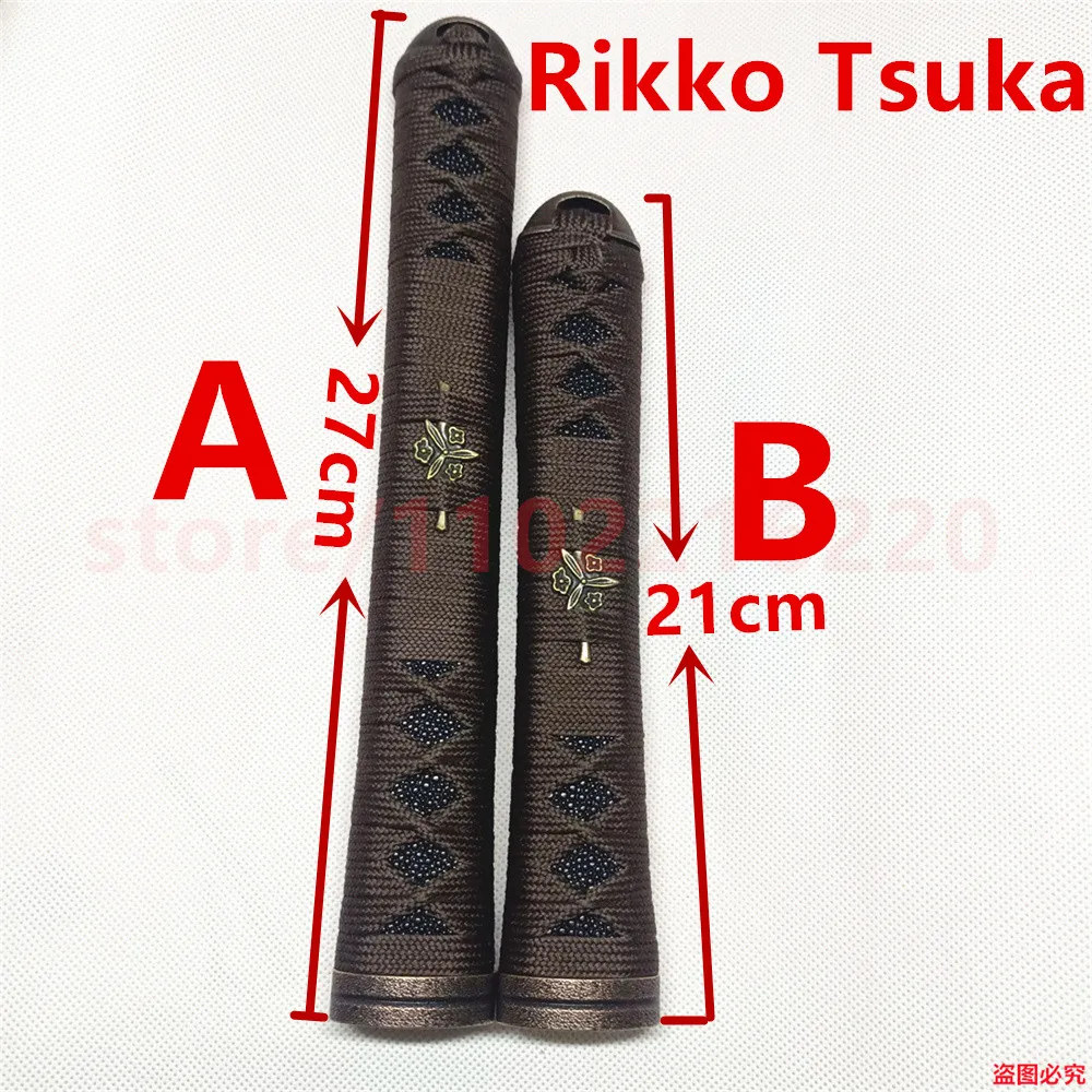 Фото Уникальная ручка Rikko Battle Tsuka 27 см/21 см, ручка из сплава Fuchi Kashira Menuki для Японии, настоящая японская самурайская катана, фитинги, новинка №1