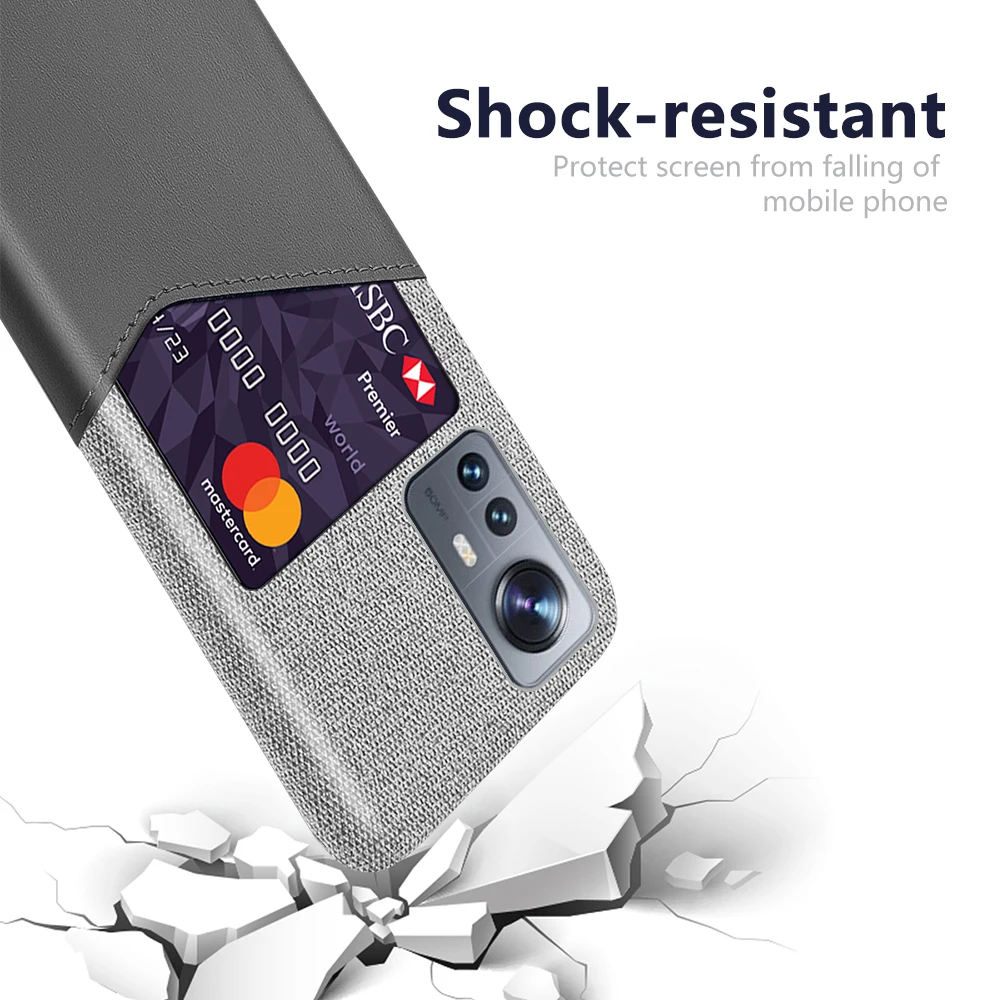 

For Xiaomi 12X Case Febric Card Cover For Xiaomi 12X 12 Mi Poco X3 NFC GT Cloth Texture PU Case For Mi Poco M3 M4 F2 Pro F3 F1