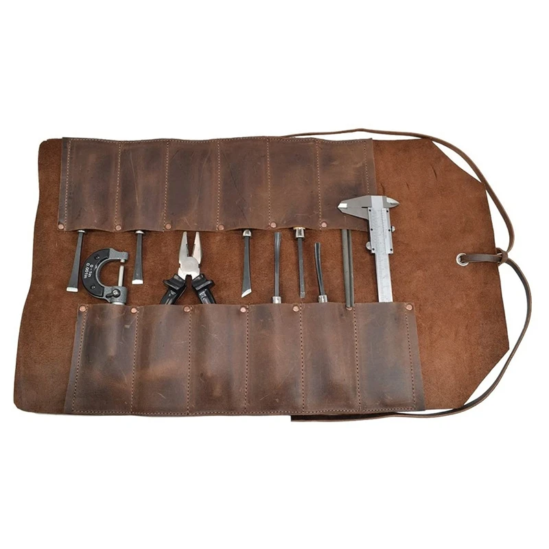 BMBY-кожаная сумка для больших инструментов (12 ячеек) Портативная переноски