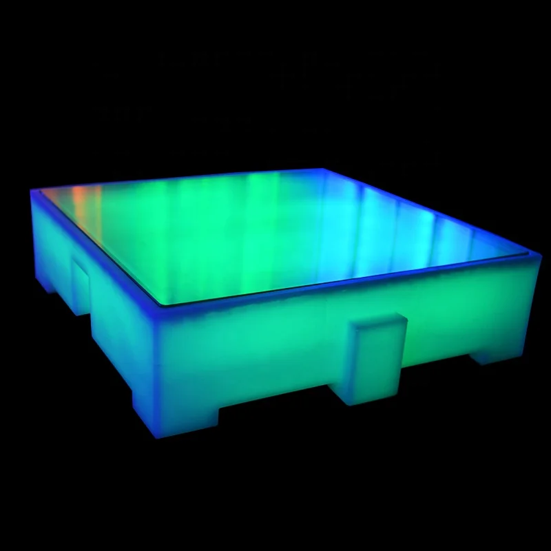 

High-quality glowing make LED floor panels Inside RGB 16 color change by remote and touch control