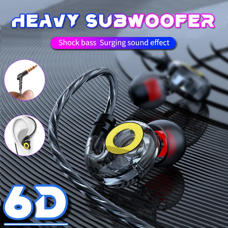 

DISOUR Bass Earphones Wired Headset Gamer For iPhone Samsung In Ear Stereo 3.5mm Noise Canceling Heavy Subwoofer Earbud With Mic