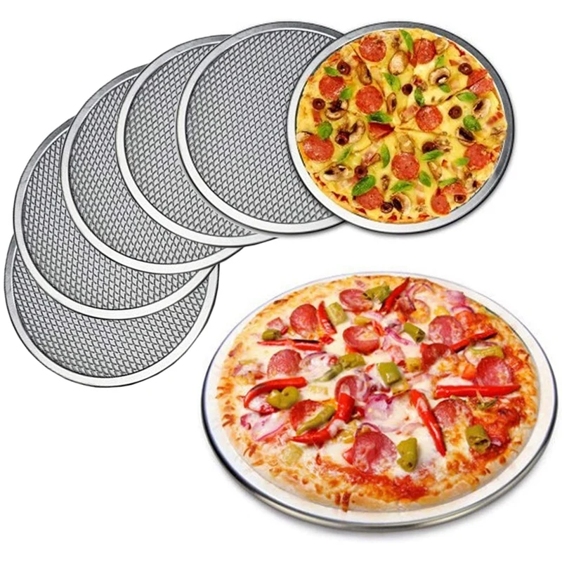 

6 Inch Aluminum Pizza Screen Pizza Pan With Holes Pizza Pan,Baking Tray For Round Pizza Crisper Tray Pizza Baking Tray