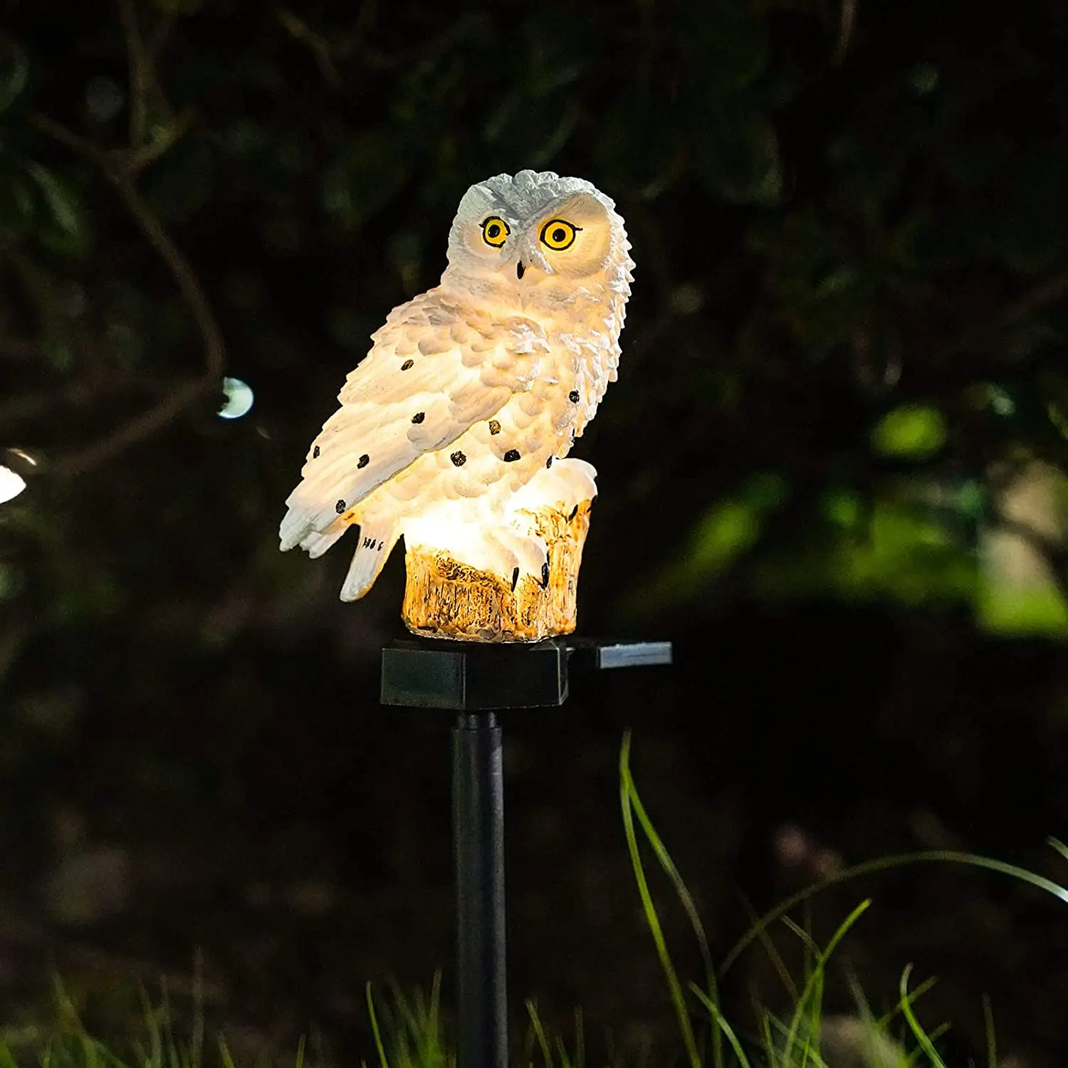 

Solar Light Outdoor Decor, Resin Owl Solar LED Light with Stake, Animal Waterproof Light for Flower Fence Lawn Passage Walkway