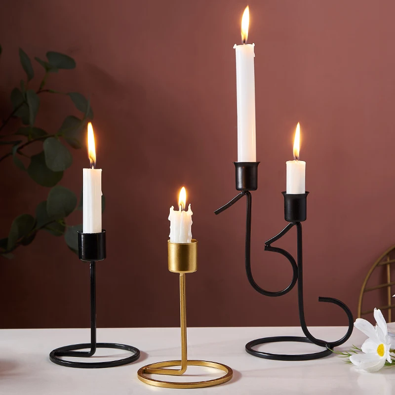 

Nordic Retro Candles Table Designer Pillar Gold Living Room Rustic Candles Table Metal Stick Room Decors Candl Candl Gold Decor