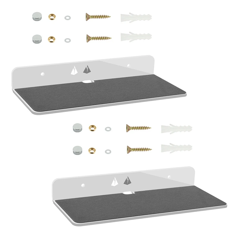 

2X Wall Shelf Speaker Stand, Acrylic Wall Mount Display Shelf For Bluetooth Speaker, Webcam, Cell Phones, Toy-White