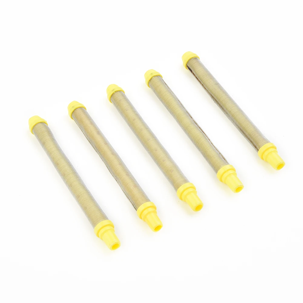 

5pc 100 Mesh Airless Spray Gun Filter Yellow Spray Tool YELLOW Insert 304 Stainless Steel Reduce Blade Tip Blockage Spray Evenly