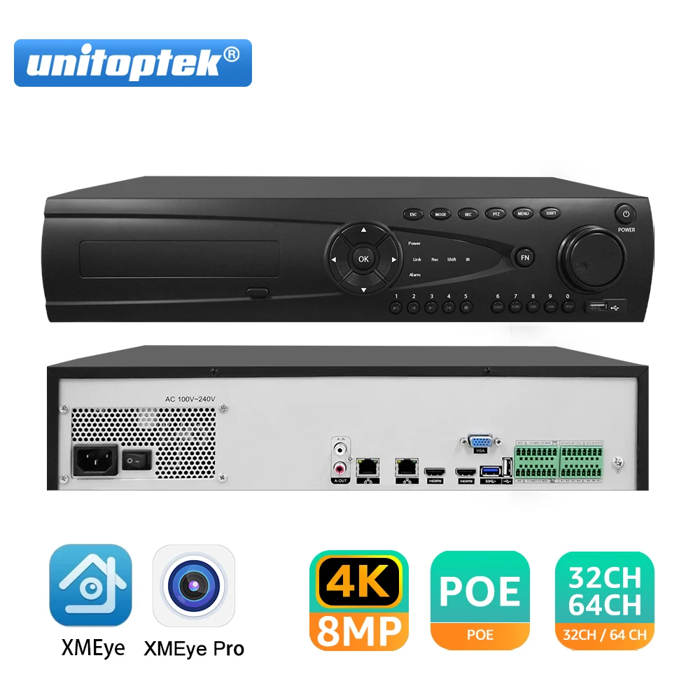 64CH 32CH NVR видеорегистратор H
