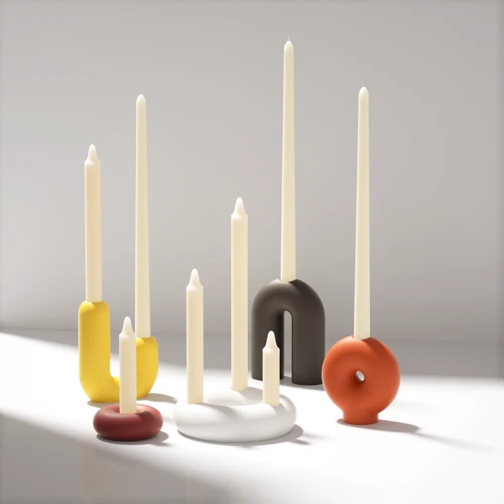 Moldes geométricos de silicona para candelabros, herramientas de decoración para el hogar, hecho a mano, de cemento y hormigón