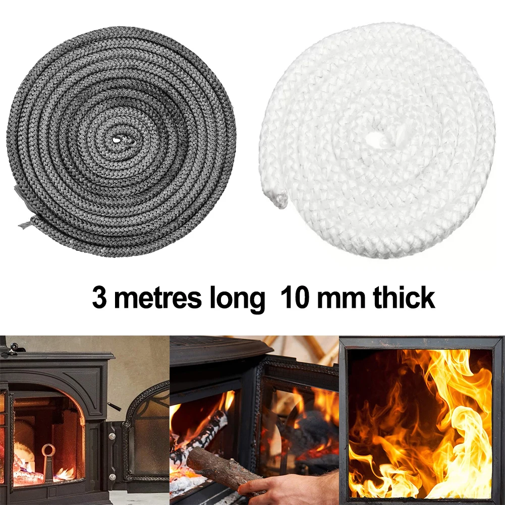

Stove Gasket Cord Stove Door Fireplace Rope For Wood Burning 10mm 3meters High Temperature Woodburner Sealing Rope Replacement