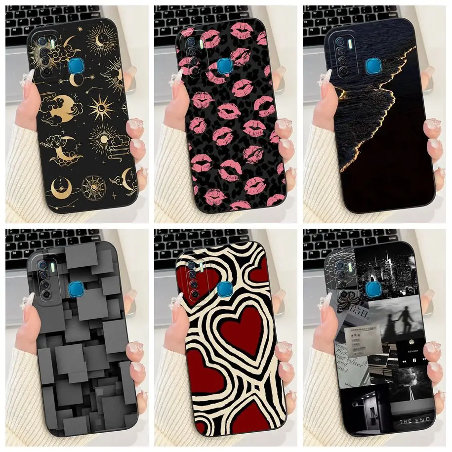 For Infinix S5 Lite Case X652 X652B X652C Bumper Fashion Marble Back Cover Soft Silicone Phone Cases Infinx S5lite Fundas