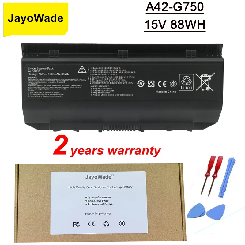 JayoWade A42-G750 Аккумулятор для ноутбука ASUS ROG G750 G750J G750JH G750JM G750JS G750JW G750JX G750JZ Series 15V 88WH 5900mAh G750