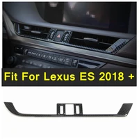 carbon fiber style warning alarm light switch air condition ac outlet vent cover trim for lexus es 2018 2022 matte interior