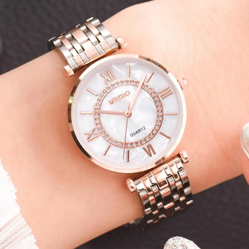Luxury crystal women's bracelet watch top brand fashion diamond women's quartz watch steel women's wrist watch enlarge