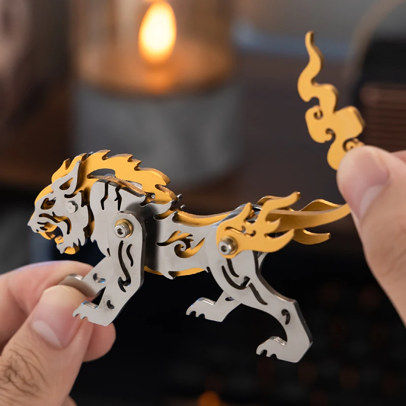 MOKR Зодиак Тигр Цвет Животное 3D Металлический Пазл Подарок Игрушки Для Детей