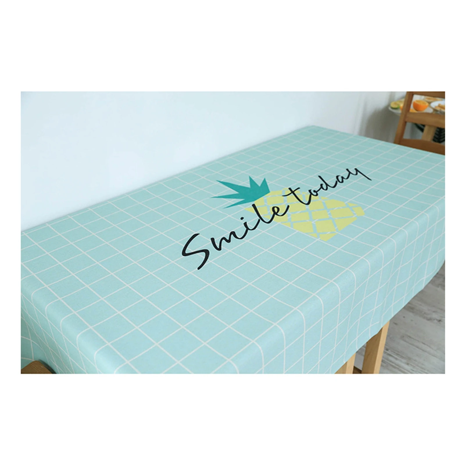 

Скатерти из хлопка и льна, водонепроницаемые чехлы для стола в виде ананаса и решетки, светло-голубой обеденный стол, украшение для журнальн...