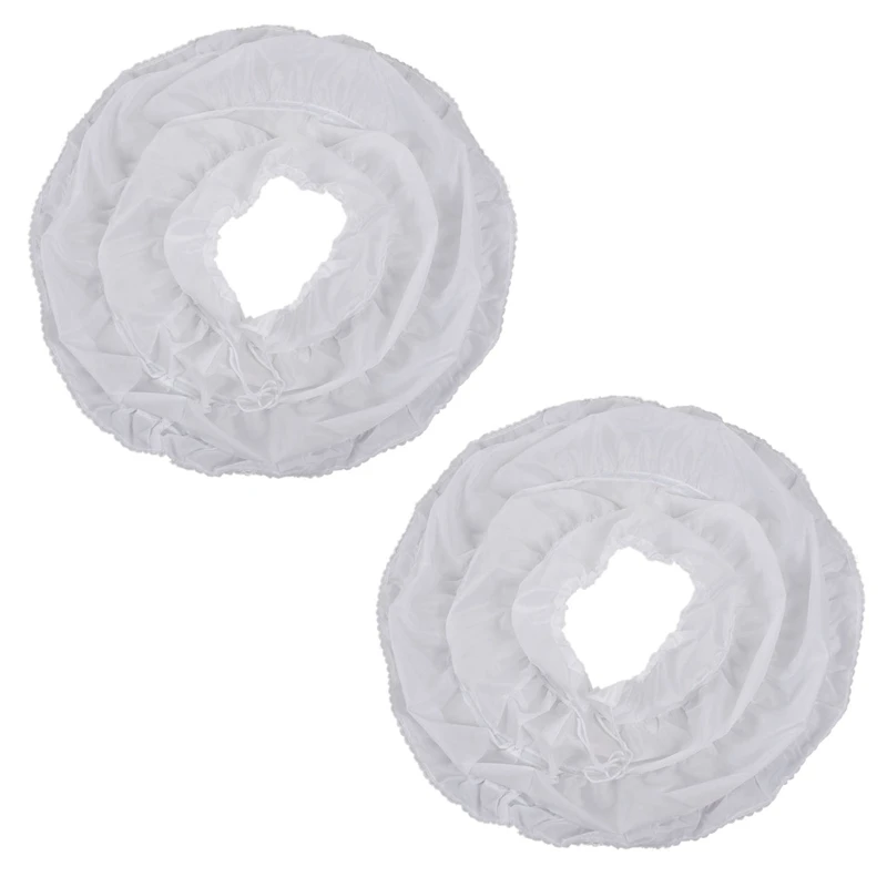 

2X White Children Petticoat A-Line 3 Hoops One Layer Kids Crinoline Lace Trim Flower Girl Dress Underskirt Elastic Waist