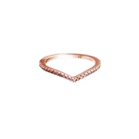 fashion female rings rose gold timeless wish sparkling pink ring sterling silver jewelry rings for woman party proposal