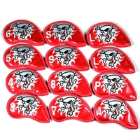 new design 12pcsset golf iron headcover iron club covers set skull head cover