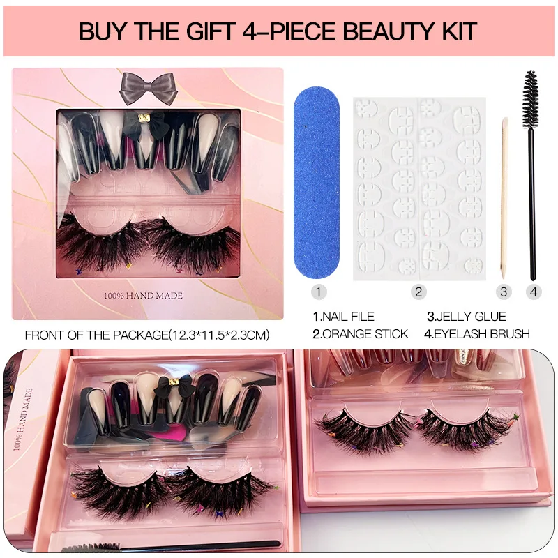 

Decorte False Eyelashes Multi-Layer Bushy Cross Mink Nail Beauty Eyelash Set 8D Make-up for Women Cosplay Manga Beauty Lashes