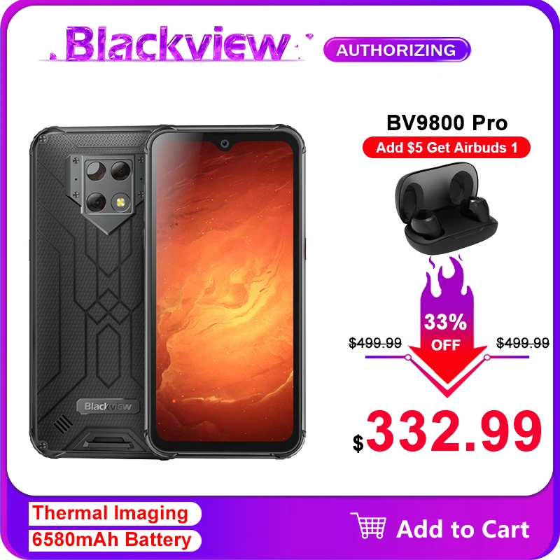 Смартфон Blackview BV9800 Pro 6 + 128 ГБ Helio P70 Android IP68 |