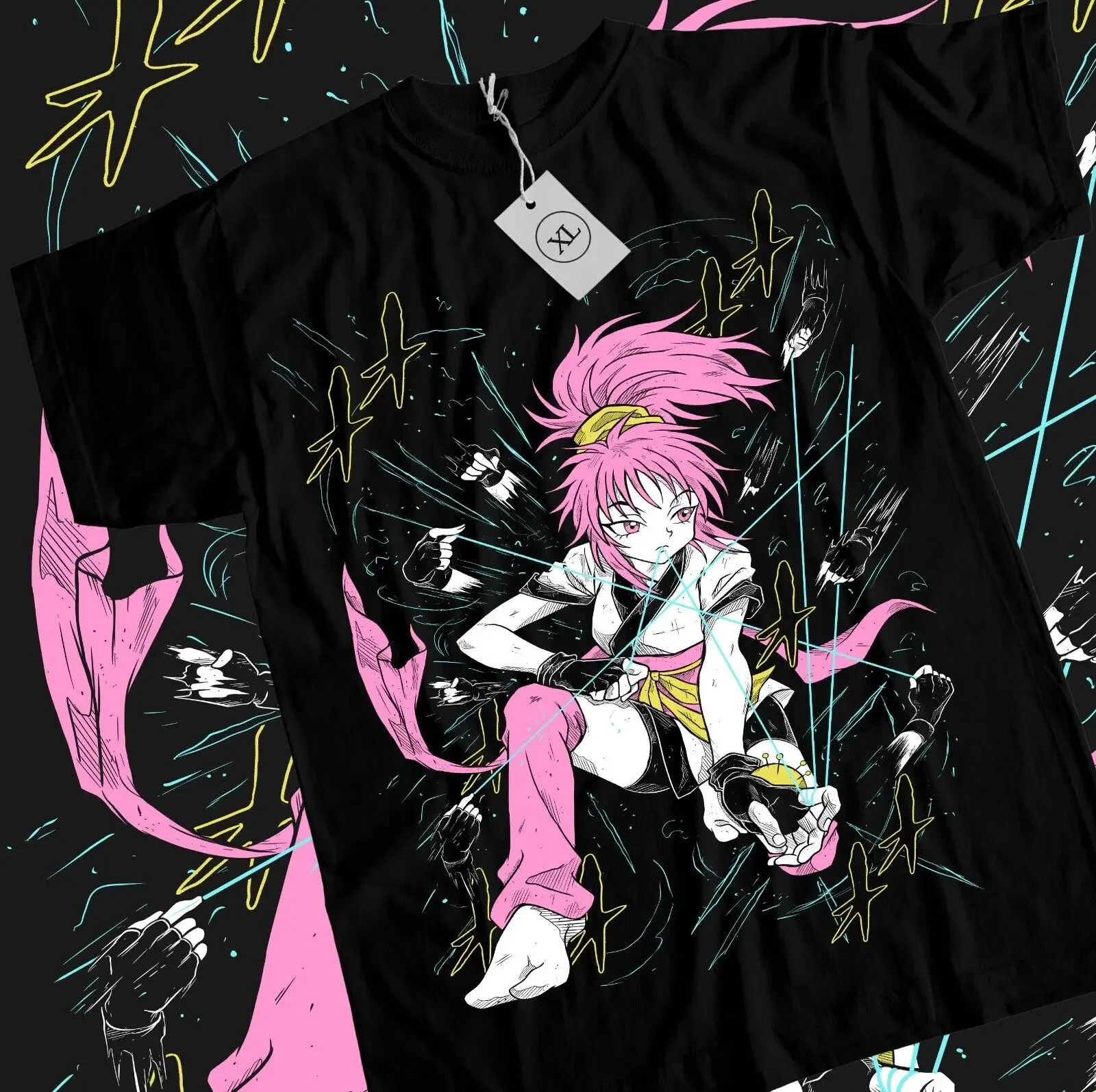 Футболка Machi Komachine Hunter X Hisoka Gon Killua черная рубашка все размеры