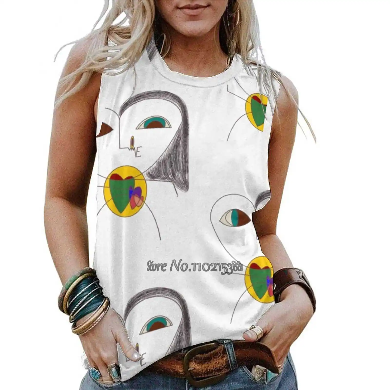 

Sweet Women Tank Camisole Fashion Loose Casual Vest Sexy Tank Top Girls T-Shirt Love Sweet Period Creativity Soul Women Men She