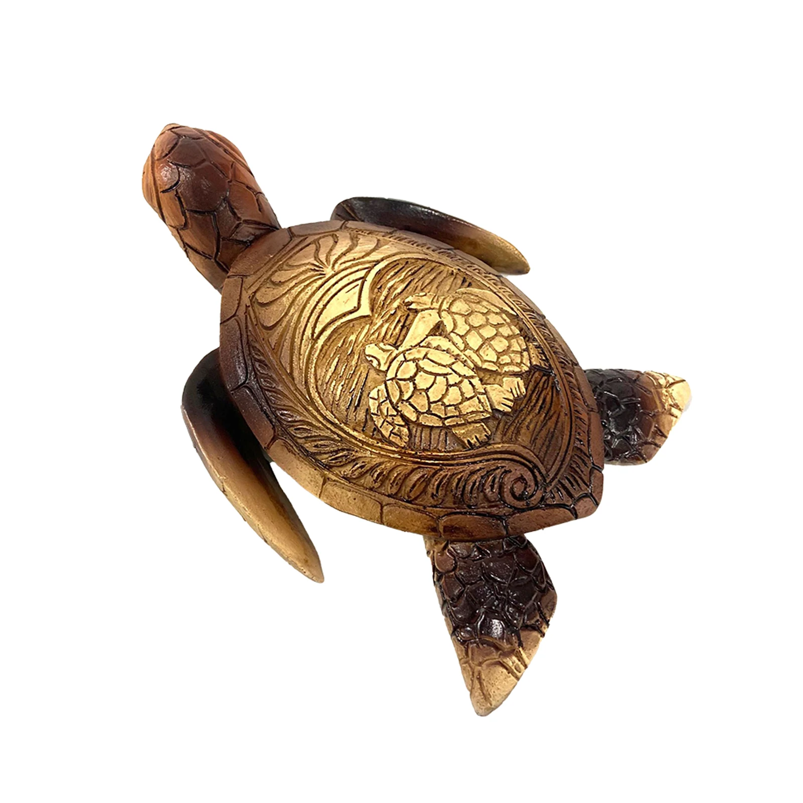 

Outdoor Lucky Yard Sculpture Patio Craft Carving Simulated Art Hawaiian Turtle Resin Decor Garden Statue Lifelike Reptile