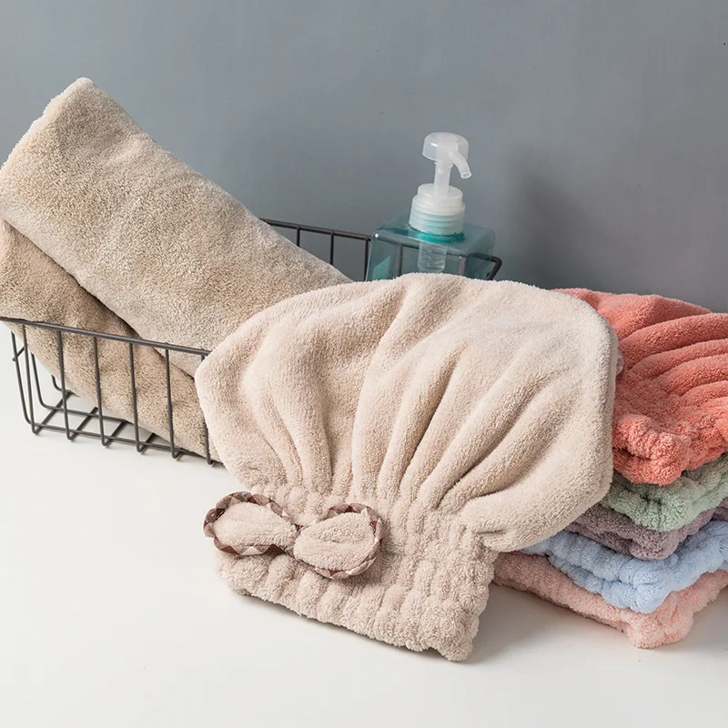 

Microfibre Quick Hair Drying Bath Towel Spa Bowknot Wrap Towel Cap Bathroom Accessories Bonnets for Women Designer Shower Cap