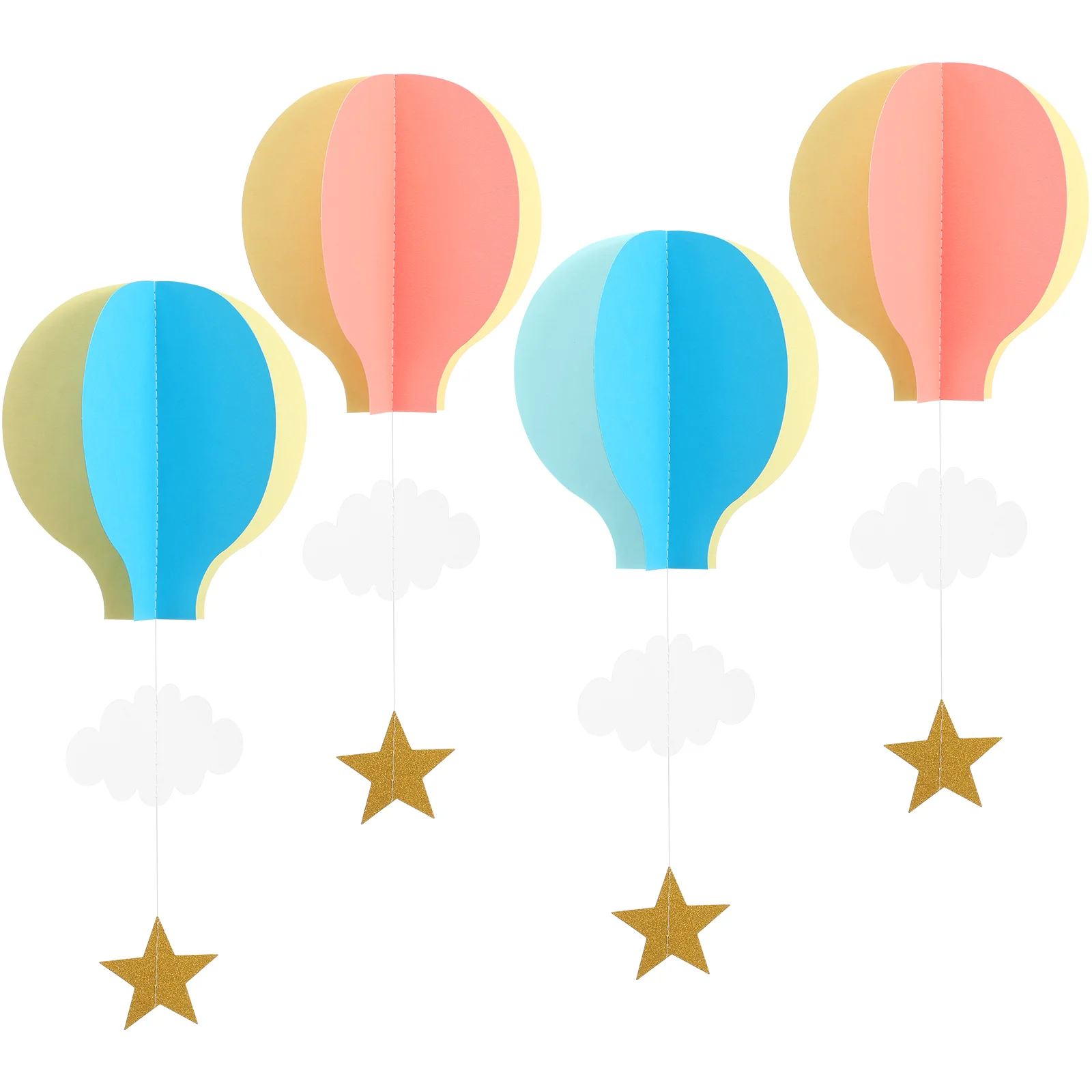

4 Pcs Wedding Decoration Hanging Cloud Ornaments Baby Clouds Paper Lantern Child Hot air balloon